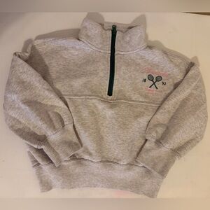 Abercrombie & Fitch Girls Light Gray Tennis Club Quarter-Zip Size 5/6